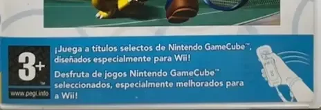 New Play Control! Mario Power Tennis, the PEGI square on its front