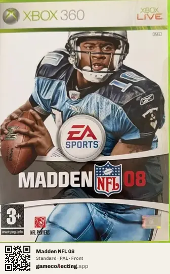 Madden NFL 08 Xbox 360, PAL box front