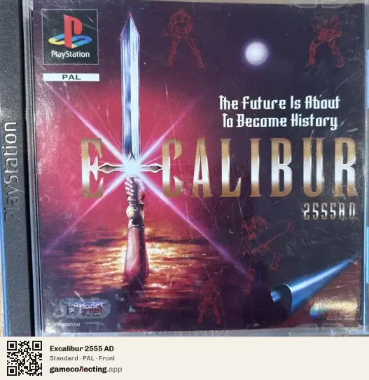 Excalibur 2555 AD PlayStation, PAL box front
