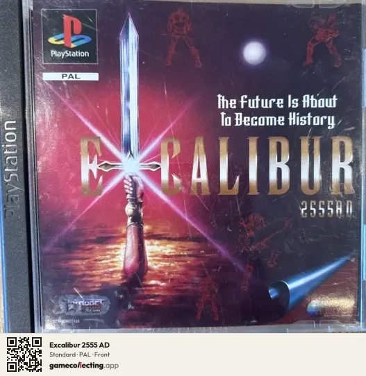 Excalibur 2555 AD PlayStation, PAL box front
