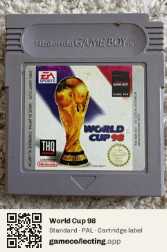 World Cup 98 Game Boy, PAL cartridge label