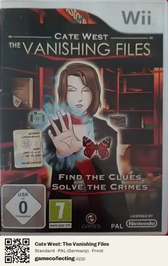 Cate West: The Vanishing Files Nintendo Wii, Germany box front