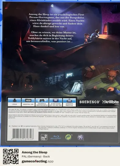 Among the Sleep PlayStation 4, Germany box back