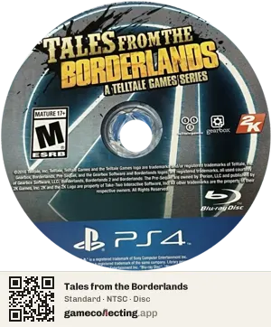 Tales from the Borderlands PlayStation 4, NTSC disc