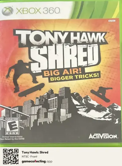 Tony Hawk: Shred Xbox 360, NTSC box front