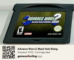 Advance Wars 2: Black Hole Rising Game Boy Advance, NTSC cartridge label