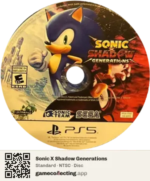 Sonic X Shadow Generations PlayStation 5, NTSC disc