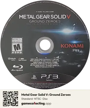 Metal Gear Solid V: Ground Zeroes PlayStation 3, NTSC disc