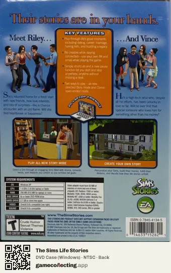 The Sims Life Stories Computer, NTSC box back