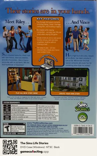 The Sims Life Stories Computer, NTSC box back