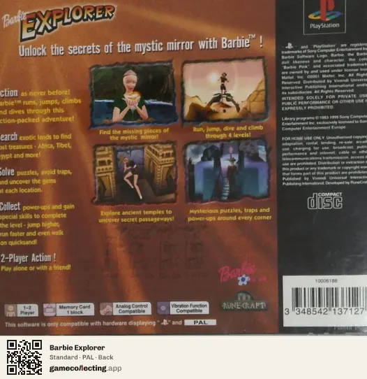Barbie Explorer PlayStation, PAL box back