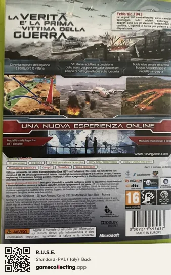 R.U.S.E. Xbox 360, Italy box back