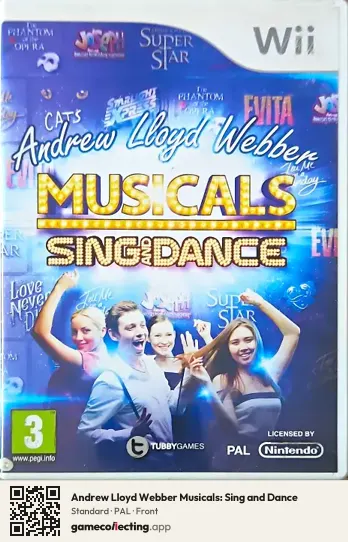 Andrew Lloyd Webber Musicals: Sing and Dance Nintendo Wii, PAL box front