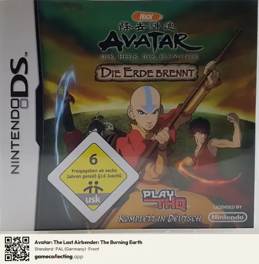 Avatar: The Last Airbender: The Burning Earth Nintendo DS, Germany box front