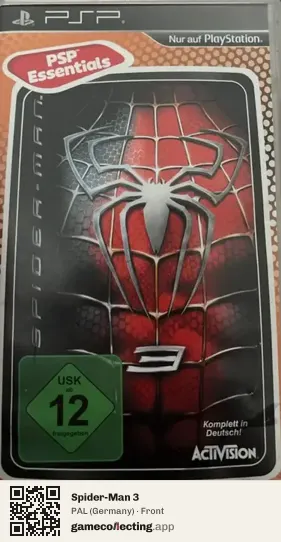 Spider-Man 3 PlayStation Portable, Germany box front