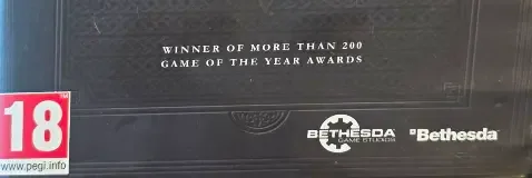 The Elder Scrolls V: Skyrim, the PEGI square on its front