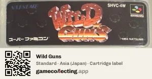 Wild Guns Super Nintendo Entertainment System, Asia cartridge label