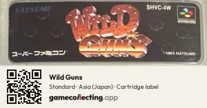 Wild Guns Super Nintendo Entertainment System, Asia cartridge label