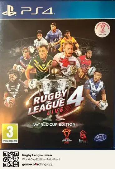Rugby League Live 4 PlayStation 4, PAL box front