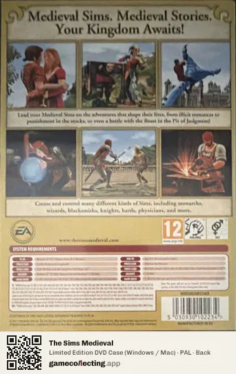 The Sims Medieval Computer, PAL box back