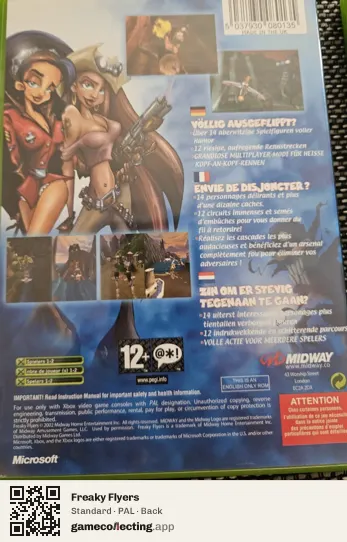 Freaky Flyers Xbox, PAL box back