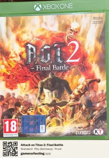 Attack on Titan 2: Final Battle Xbox One, Germany box front