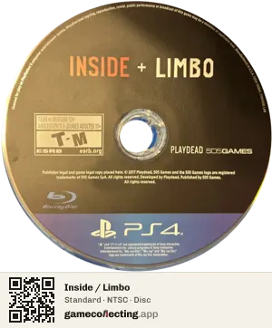 Inside / Limbo PlayStation 4, NTSC disc
