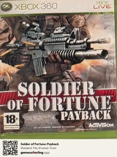 Soldier of Fortune: Payback Xbox 360, France box front