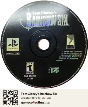 Tom Clancy's Rainbow Six PlayStation, NTSC disc