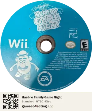 Hasbro Family Game Night Nintendo Wii, NTSC disc