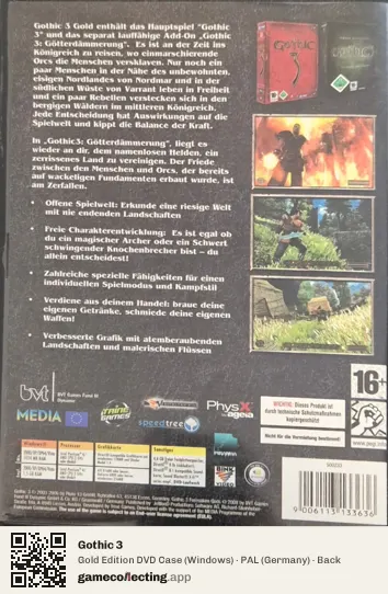 Gothic 3 Computer, Germany box back