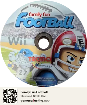 Family Fun Football Nintendo Wii, NTSC disc