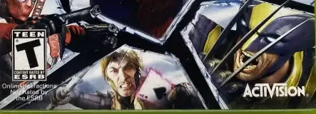 Marvel: Ultimate Alliance 2, the ESRB box on its front