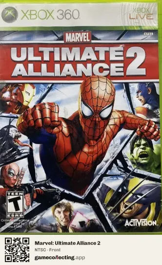 Marvel: Ultimate Alliance 2 Xbox 360, NTSC box front