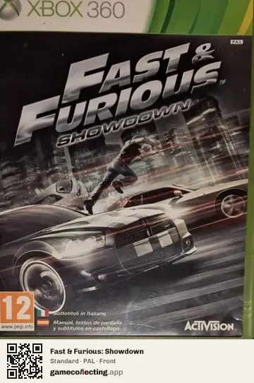 Fast & Furious: Showdown Xbox 360, PAL box front