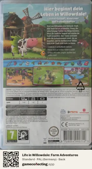Life in Willowdale: Farm Adventures Nintendo Switch, Germany box back