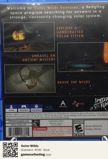 Outer Wilds PlayStation 4, NTSC box back