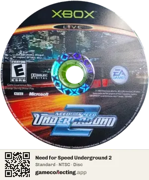 Need for Speed Underground 2 Xbox, NTSC disc