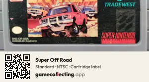 Super Off Road Super Nintendo Entertainment System, NTSC cartridge label