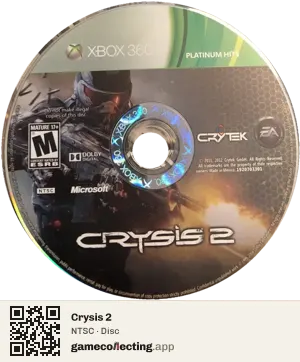 Crysis 2 Xbox 360, NTSC disc