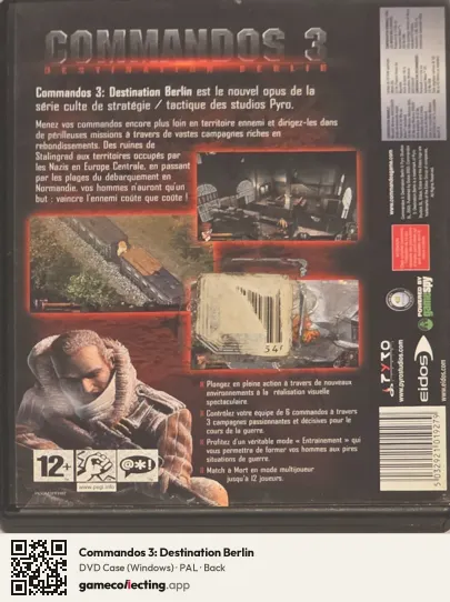 Commandos 3: Destination Berlin Computer, PAL box back