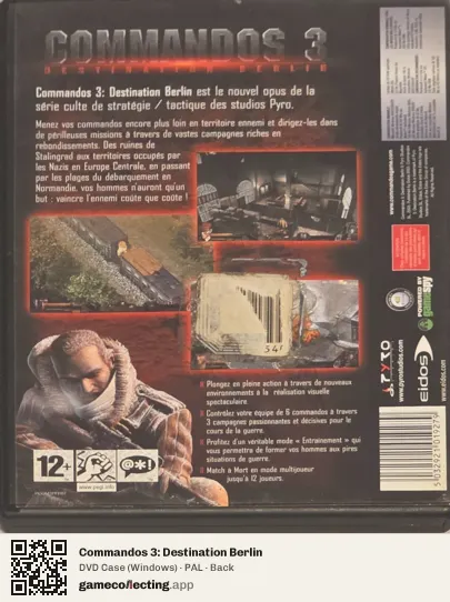 Commandos 3: Destination Berlin Computer, PAL box back