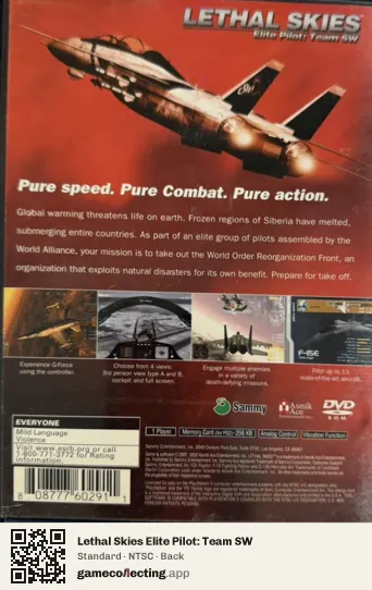 Lethal Skies Elite Pilot: Team SW PlayStation 2, NTSC box back