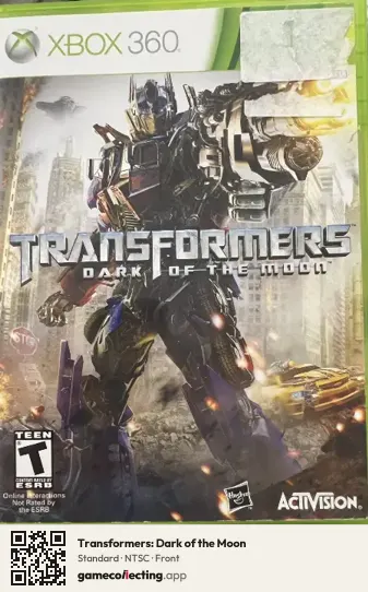 Transformers: Dark of the Moon Xbox 360, NTSC box front