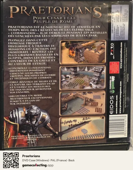 Praetorians Computer, France box back