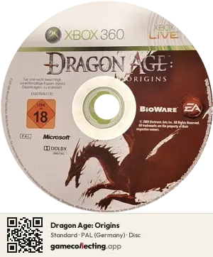 Dragon Age: Origins Xbox 360, PAL disc