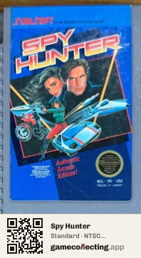 Spy Hunter Nintendo Entertainment System, NTSC cartridge label