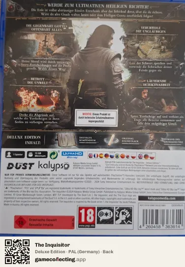 The Inquisitor PlayStation 5, Germany box back