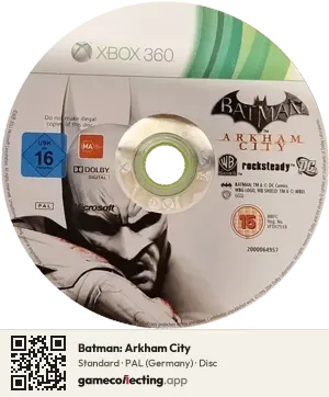 Batman: Arkham City Xbox 360, PAL disc