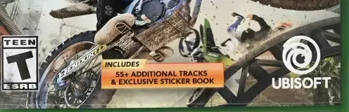 Trials Rising, the ESRB box on its front